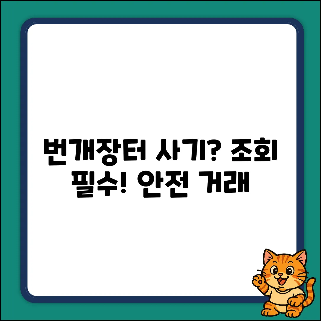 번개장터 사기 이력 조회, 혹시 필수?