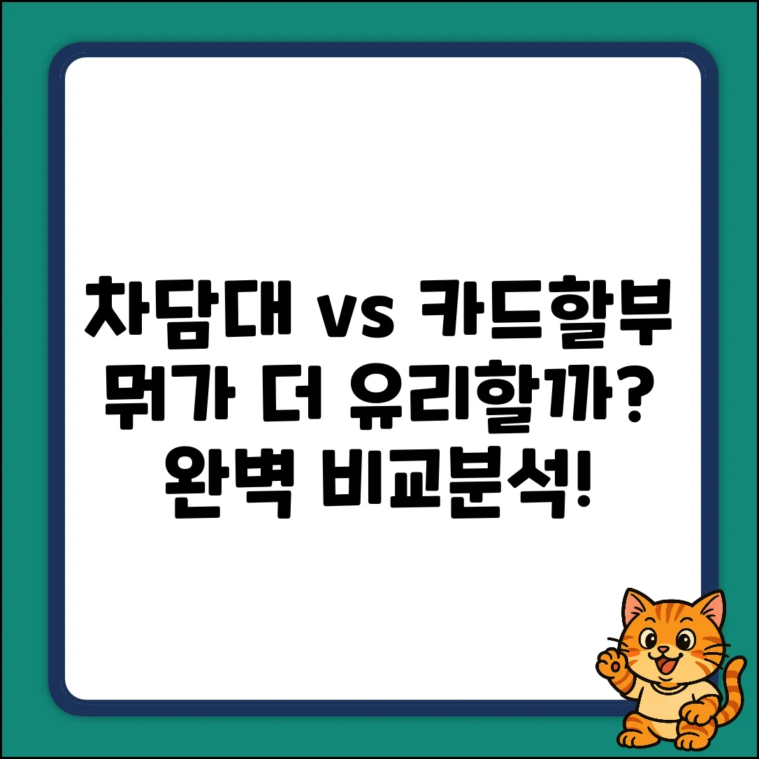 자동차 담보대출 vs 카드할부 완벽 가이드