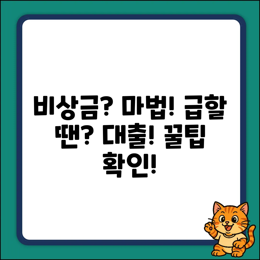 비상금 대출, 마법처럼 쓰는 법?!