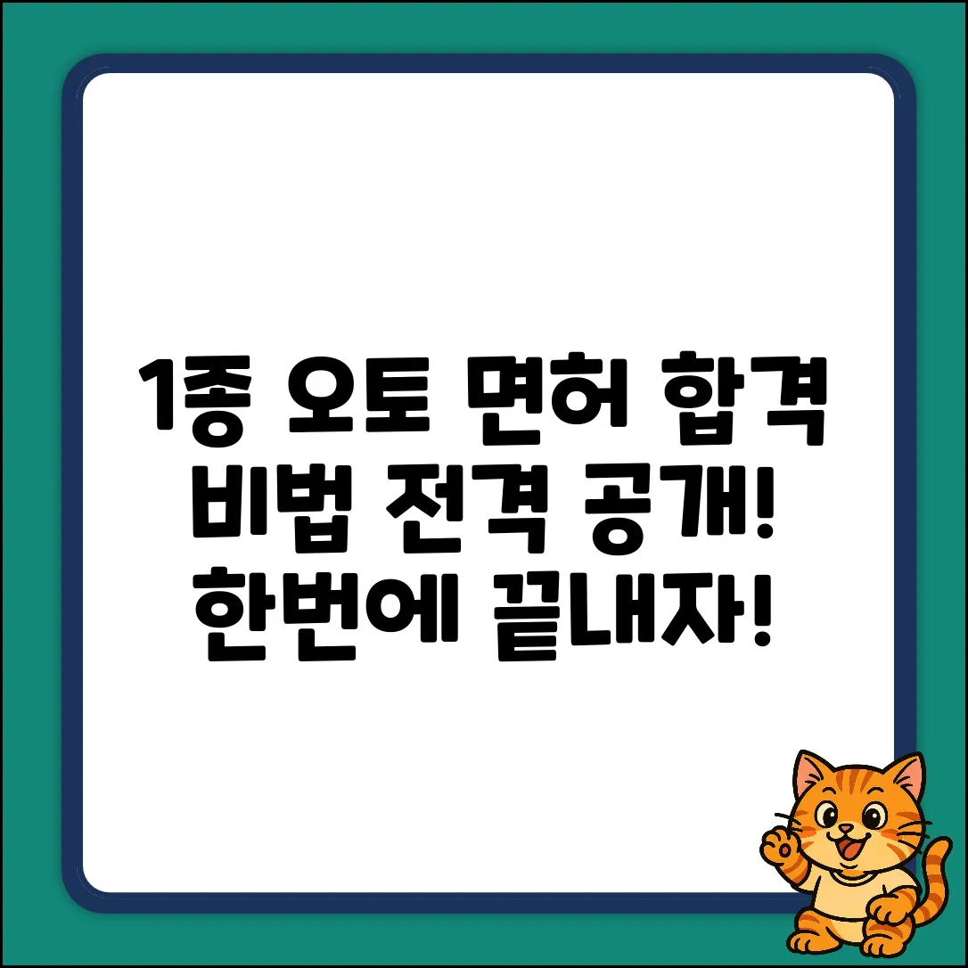 1종 오토 면허 시험, 합격 비법 전격 공개!