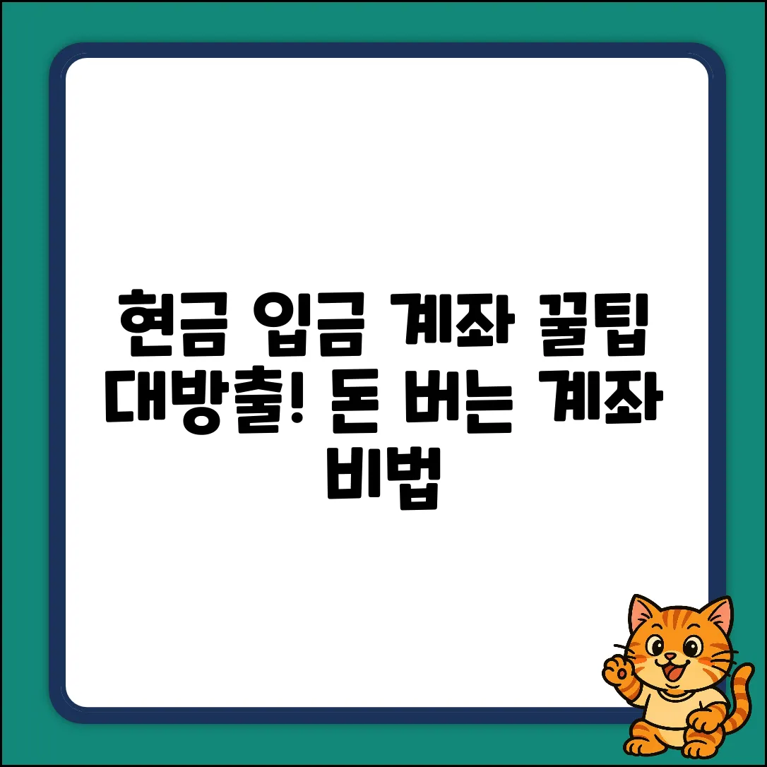 💰 현금 입금? 계좌 꿀팁 대방출!