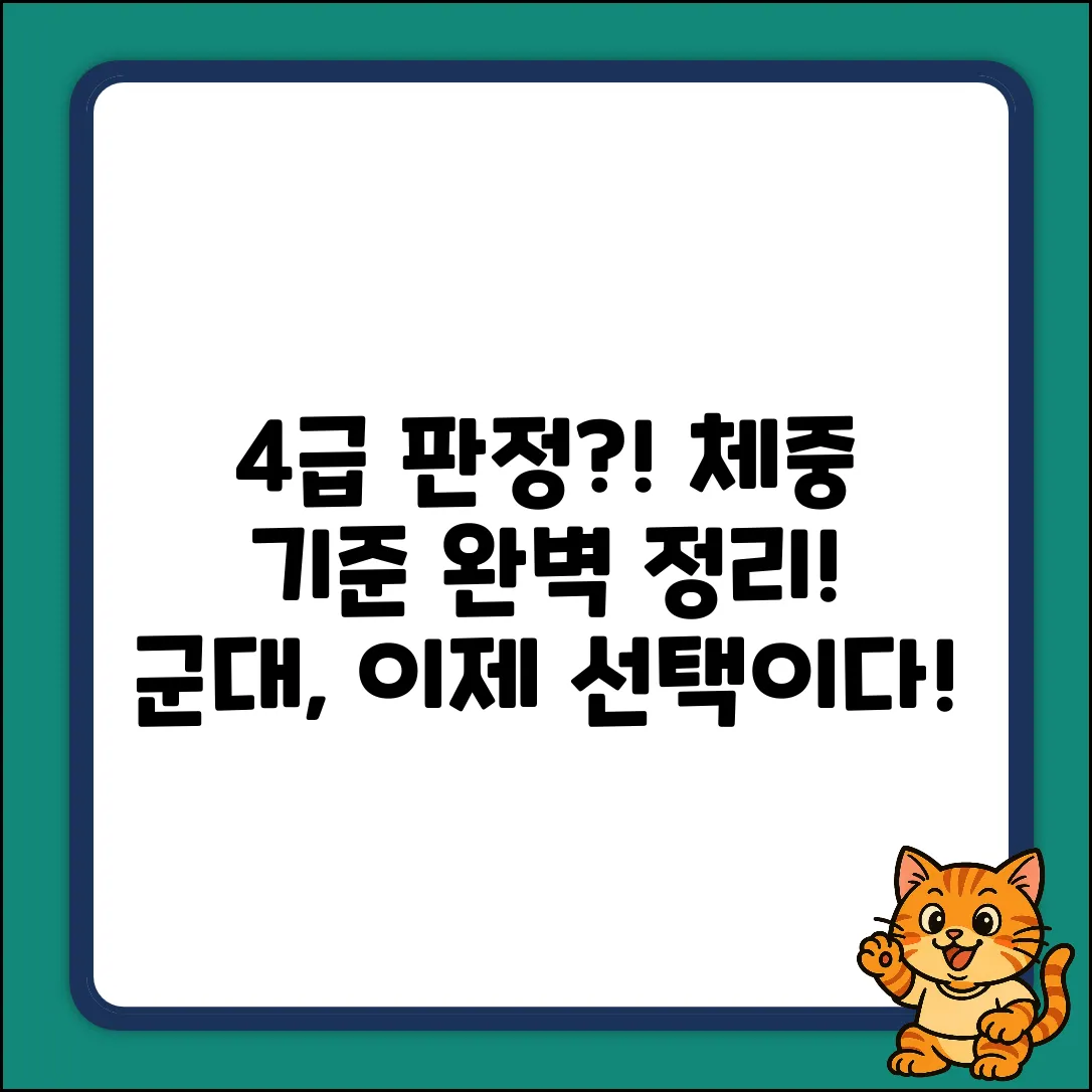4급 판정? 병역 체중 기준 완벽 가이드