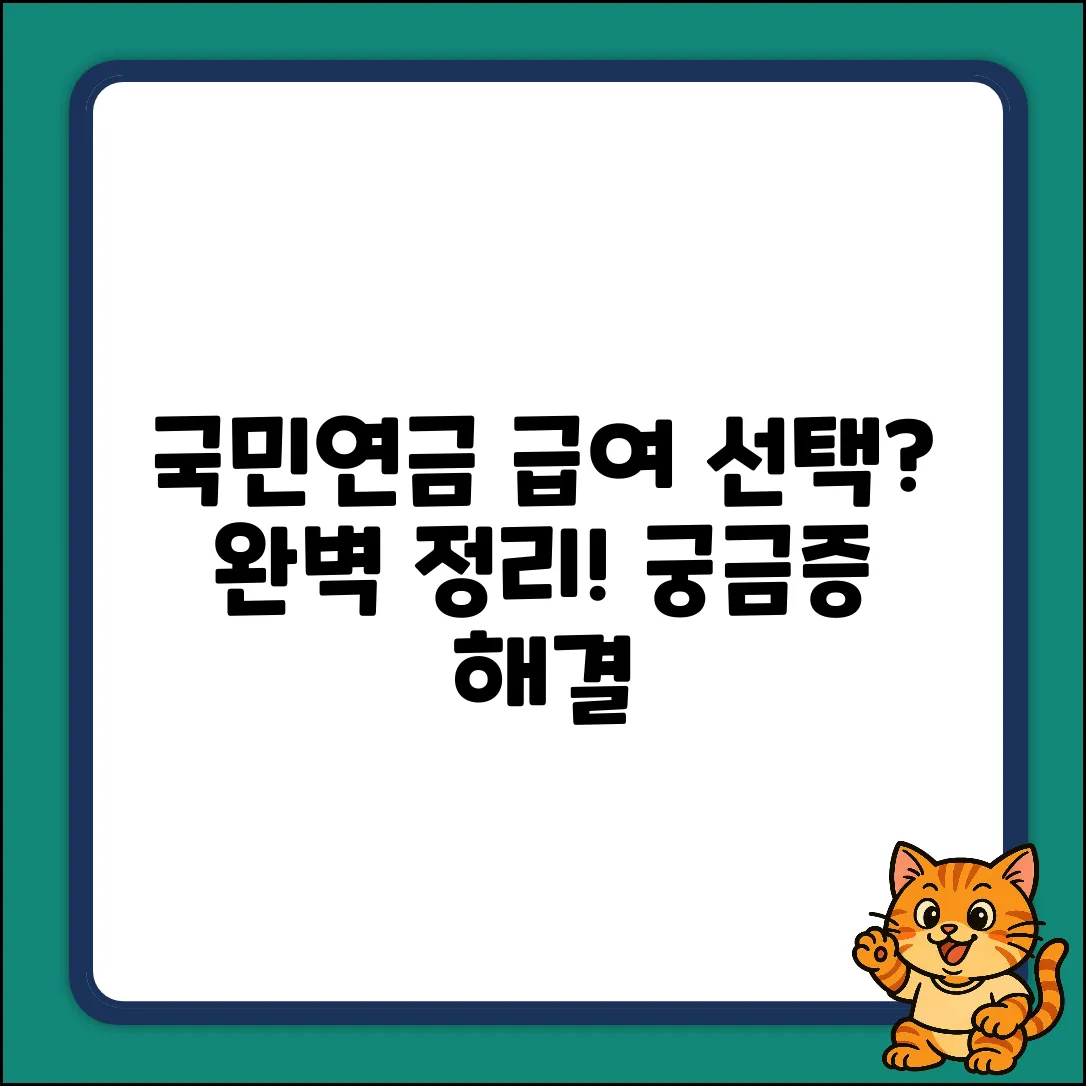 국민연금 선택 급여 완벽 가이드: 궁금증 해결!