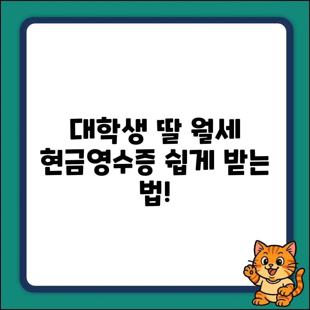 대학생 딸 월세, 현금영수증 쉽게 받는 법!