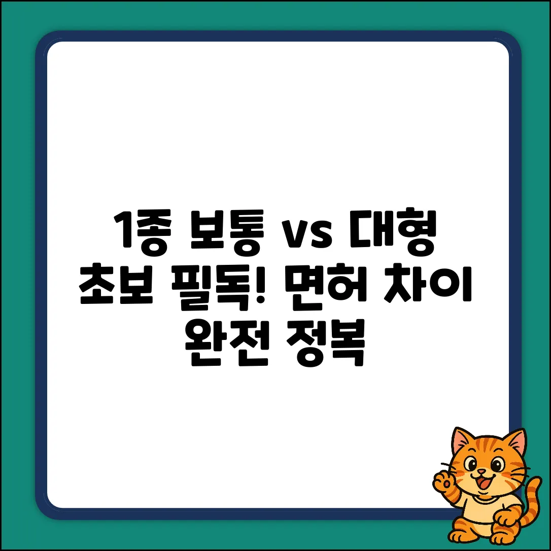 1종 보통 vs 대형, 뭐가 다를까? (초보자 필독!