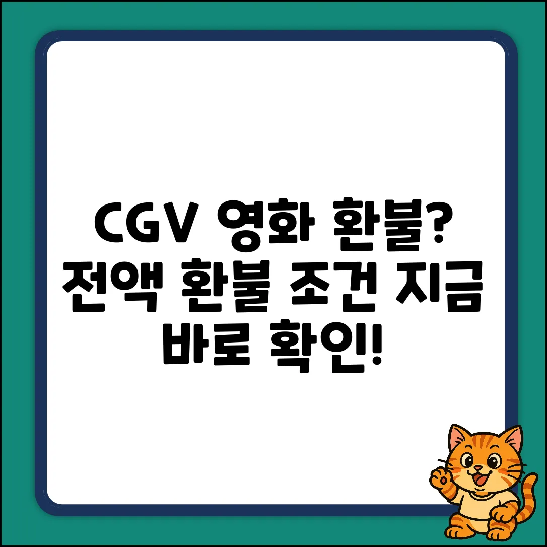 CGV 영화, 취소하면 전액 환불될까?
