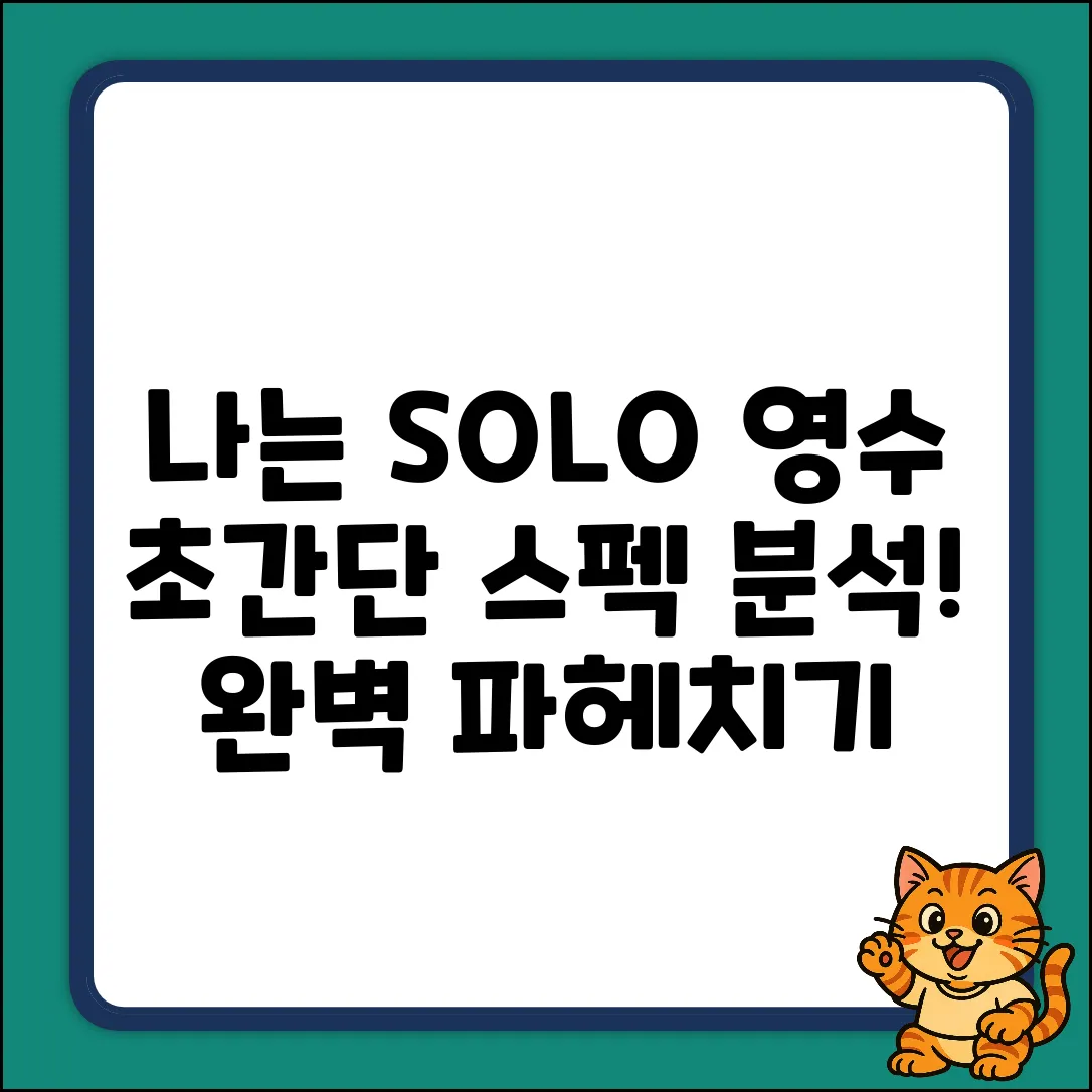 나는 SOLO 영수 스펙, 누구나 쉽게 파헤쳐보기!