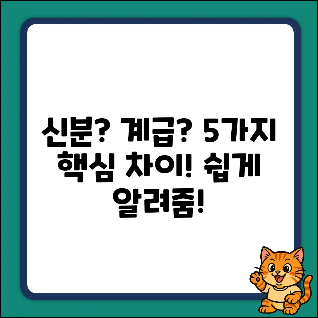 신분 vs 계급: 5가지 핵심 차이점