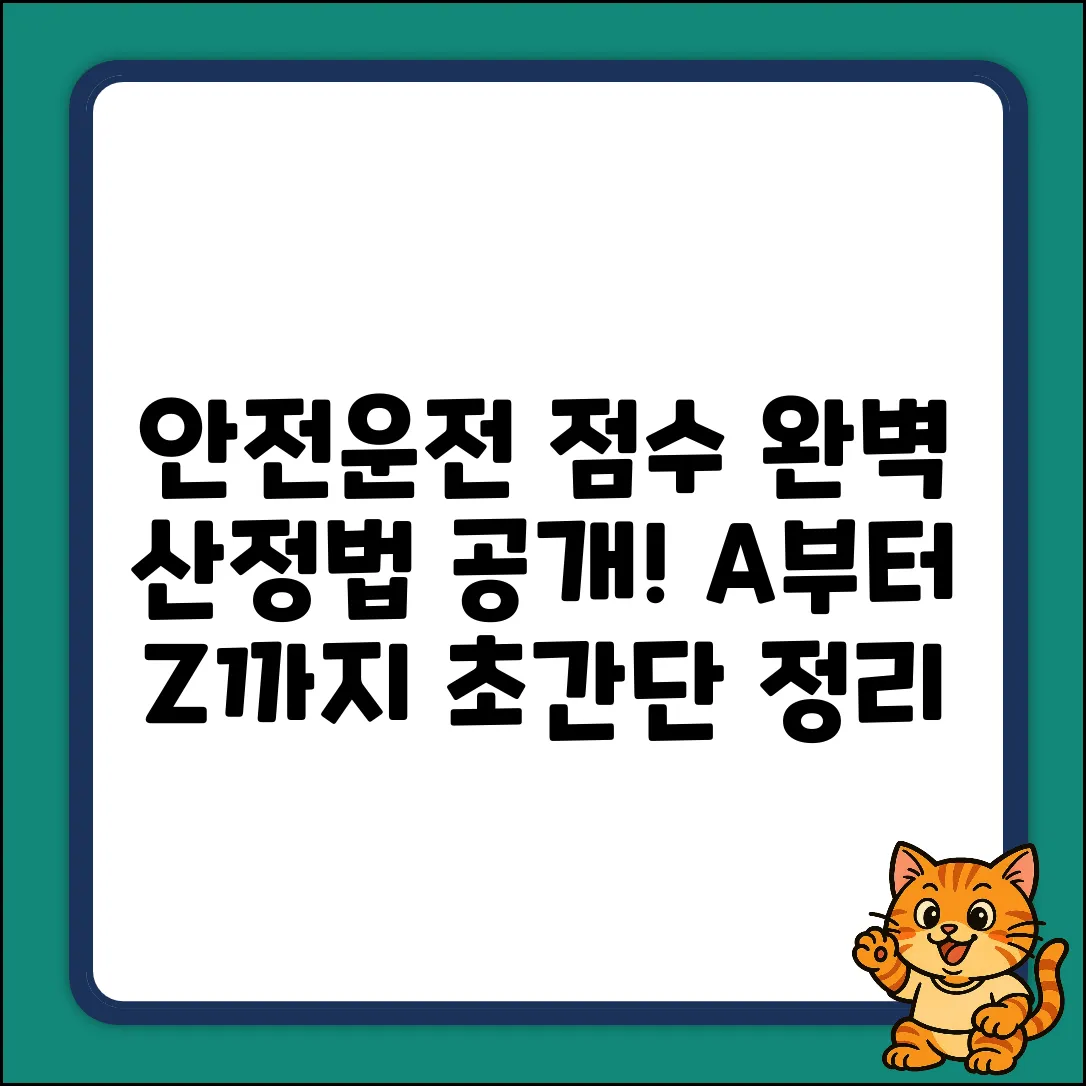 안전운전 점수, A to Z 완벽 산정법