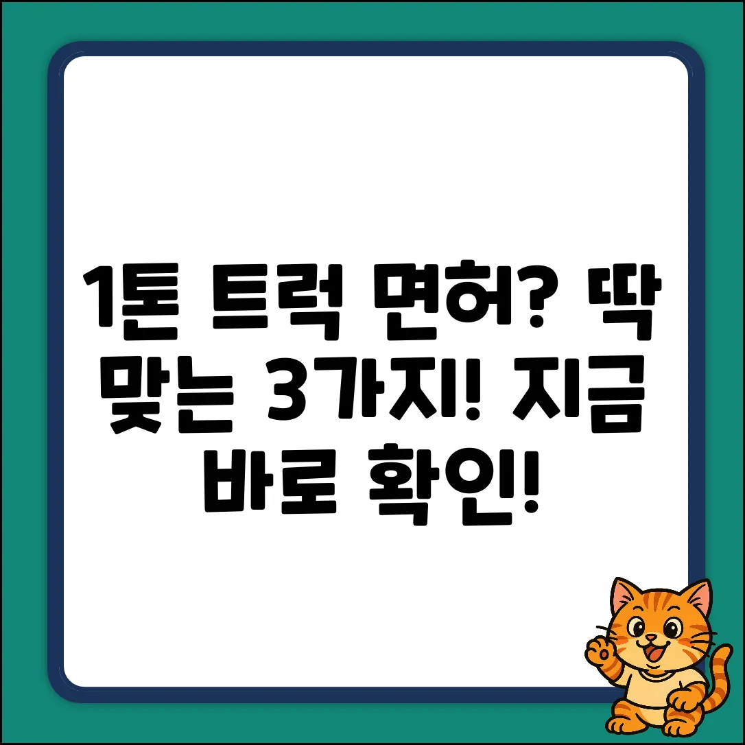 1톤 트럭 운전, 딱 맞는 면허 3가지!