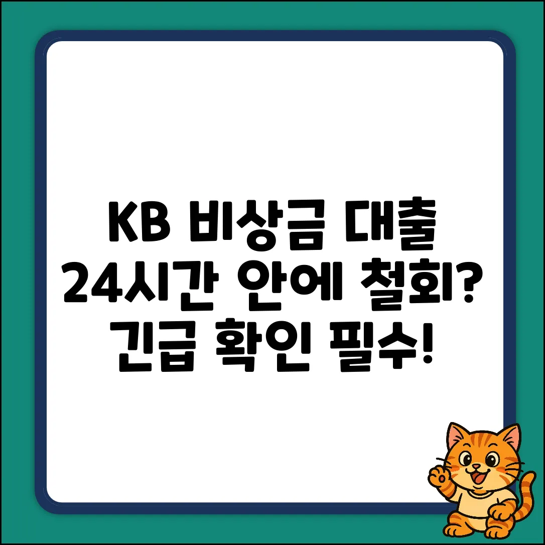 KB저축은행 비상금 대출, 24시간 안에 철회?