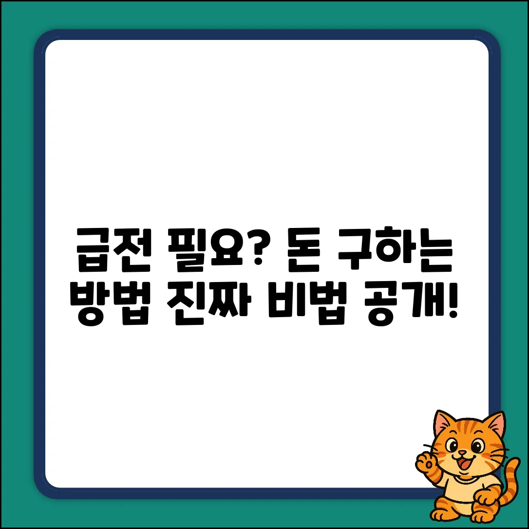 급전 필요? 돈 구하는 방법, 진짜 있을까?