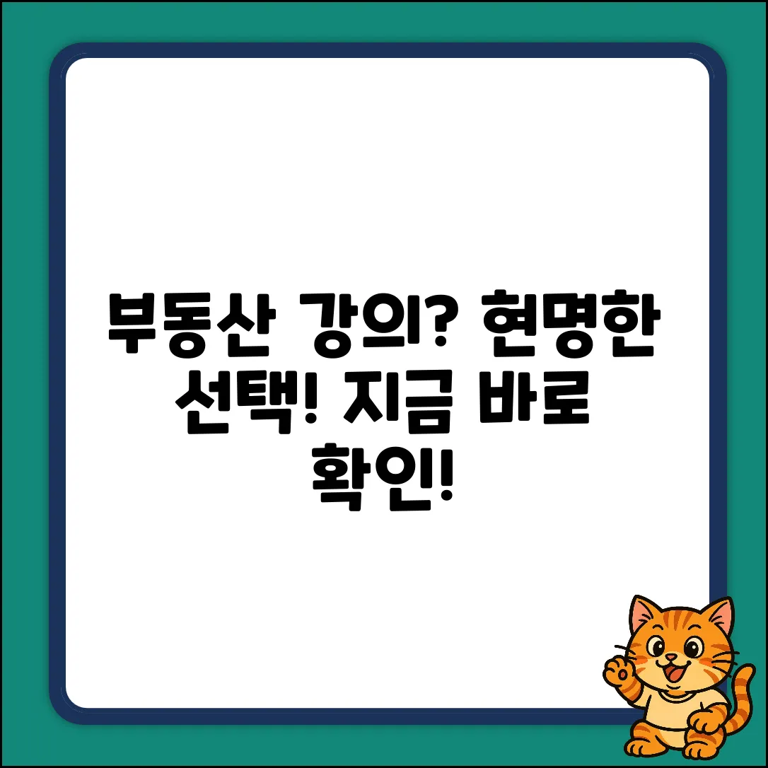 부동산 강의 추천: 똑똑한 선택 완벽 가이드