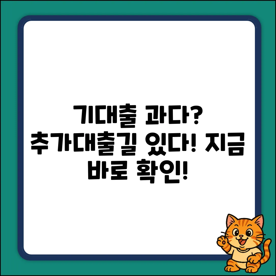기대출과다추가대출, 한 줄기 빛이?!