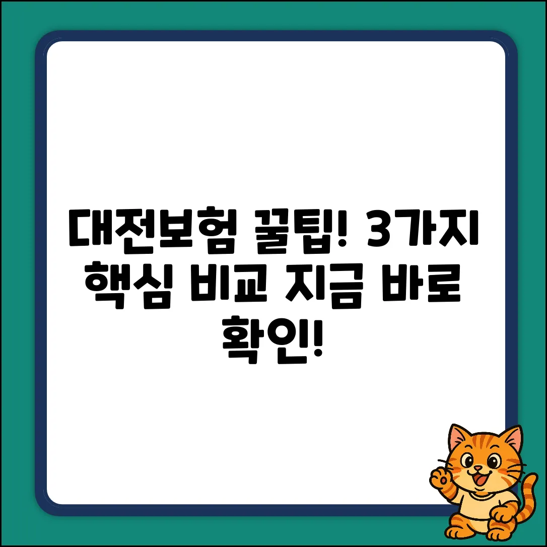 대전보험: 3가지 핵심 비교 & 선택 꿀팁