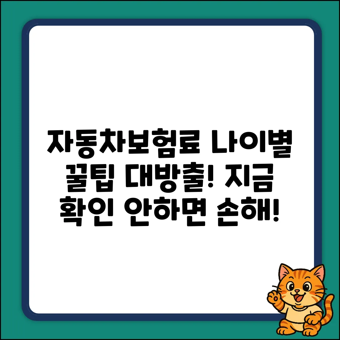 자동차보험료, 나이 구간별 숨겨진 차이!