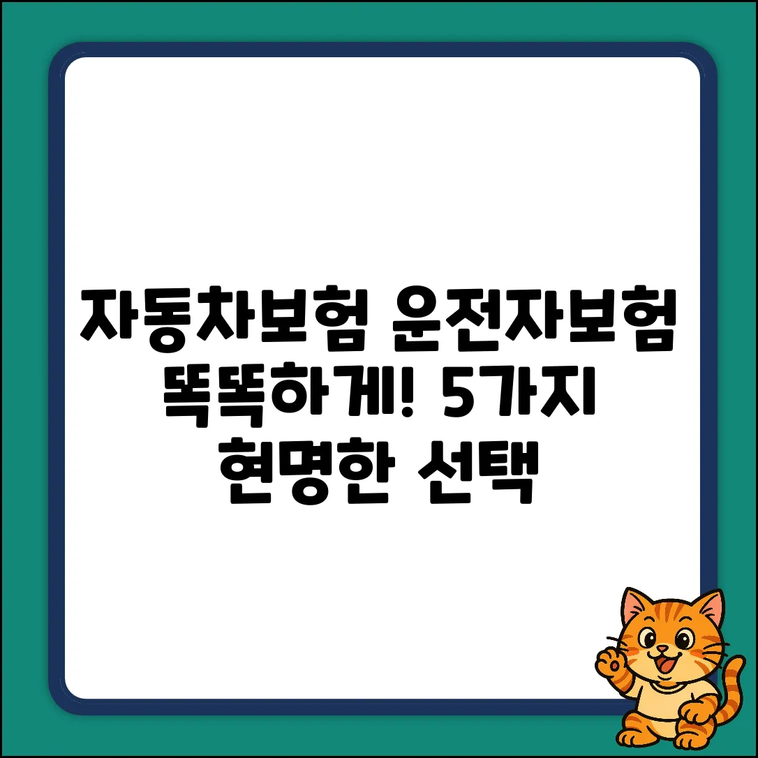 자동차보험 & 운전자보험, 현명한 선택 5가지