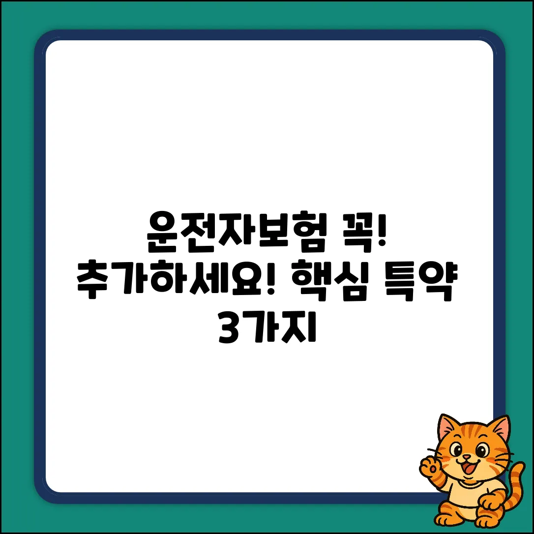 운전자보험, 꼭 추가해야 할 특약 3가지!